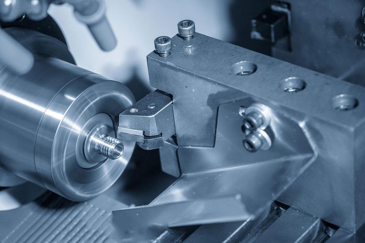 close-up of turned stainless steel shaft